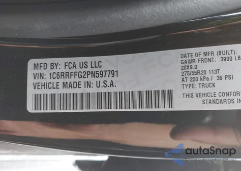 2023 Ram 1500 Big Horn 4X4 5'7 Box из США, поврежденный, VIN 1C6RRFFG2PN597791